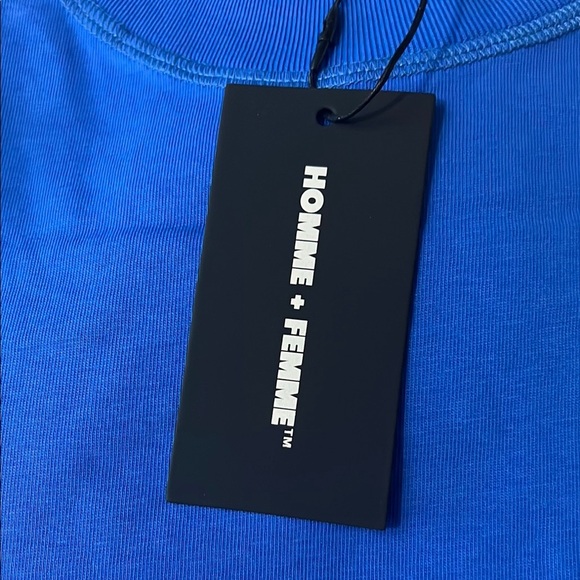 Homme Femme Blue and Green Short Sleeve Tees - Picture 4 of 12